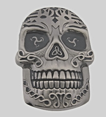 Skull Belt Buckles Tribal Metal Vintage Antique Halloween Party Costume Skeleton
