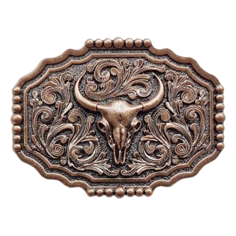 Bull Heads Western Belt Buckle Animal Steer Head Cowboy Belt Buckle for Women