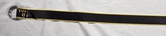 Ethika Adjustable Belt Black Yellow Text Pattern Metal Buckle Polyester