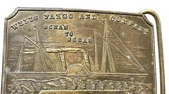 Vintage Antique Tiffany Solid Brass Relief Cowboy Fancy Belt Buckle