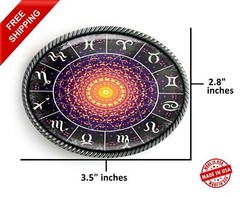 Magic Zodiac Belt Buckle – Astrology Wheel Horoscope Handmade Buckle – 30