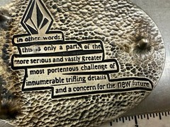 VOLCOM Apparel Company Diamond Logo 90&rsquo;s Metal Cast Original Promo Belt Buckle