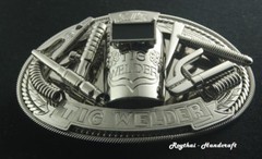 (8X11 CM) MADE BY ORDER MEN BELT BUCKLE HANDMADE STAINLESS STEEL TIG WELDER 3