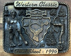1996 Vintage Bronze Plated Western Classic Trail Shoot Belt Buckle