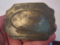 VINTAGE SOUTHERN COMFORT LIQUOR BELT BUCKLE – HEAVY – GW-17