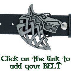 Celtic Wolf Belt Buckle Biker Wild Fox Coyote Viking Mjolnir Pagan