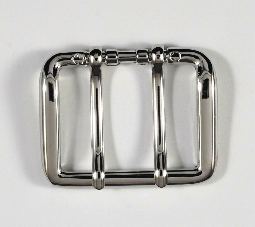 New 1 1/2&Prime; (38mm) double pin buckle(#T16) nickel color finish durable US stock