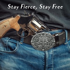 Religious Cross Belt Buckles for Men Cowboy Belt Buckle Cowgirl Faith Be