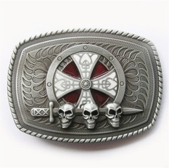 Vintage Enamel Celtic Shield Skull Sword Belt Buckle Gurtelschnalle