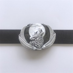 Enamel Animal Moon Wildlife Shout Wolf Oval Western Belt Buckle