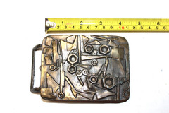 VINTAGE ABSTRACT MODERN BRUTALIST BELT BUCKLE