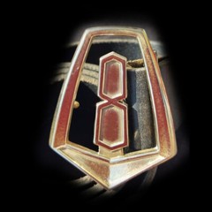 Chrysler VC « V8 » Valiant Pillar Badge Belt Buckle in solid brass or bronze