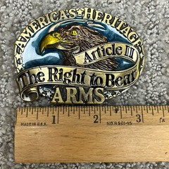 VTG Americas Heritage The Right To Bear Arms Belt Buckle Great American Co 1980s