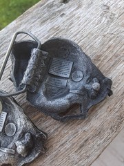 Set of 2 Bergamot Brass Works Z-145 Bison Buffalo Silver Brass Western Buckle