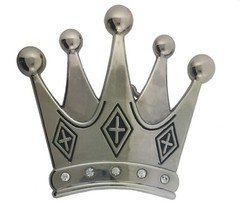 Royal Crown Belt Buckle New Men Women Silver Metal Western choppers Rhinestones