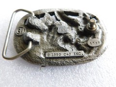 Nice 1990 C & J Inc. Eagle & Buck Wilderness Belt Buckle #1518