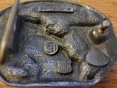 Vintage Belt Buckle TRUCKING USA 1988 C + J Inc. Made in USA 3.25&Prime; x 2.5&Prime;