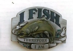 BELT BUCKLE « I FISH THEREFORE I AM »