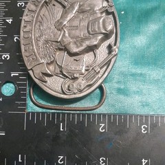 Welder buckle. Made In USA Wider belt, Solid Pewter