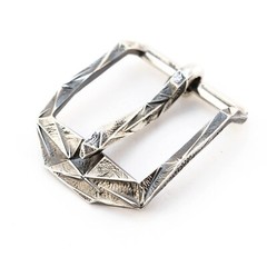 German silver belt buckle Ice, pin type, Ukrainian low poly frame type buckle