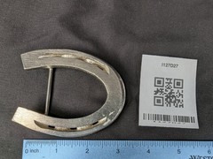 Vintage Horseshoe Belt Buckle Western Style Cast Metal Rustic Accessory Good