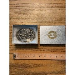 Vintage 1992 Alaska State Fair Belt Buckle Palmer Award Design Medals Brass
