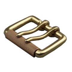 Heavy Duty Solid Brass Double Prong Roller Belt Buckle Fits 1.5&Prime; (38mm) Wide