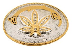 Marijuana Leaf Pot Hippie Stoner cannabis Weed Ganja Grass Herb Belt Buckle Goth