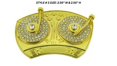 DISCO MENS ROCK REBEL Retro Turntable Belt Buckles Blaster Radio Dj Ghetto Music
