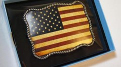 Nocona Belt Buckle USA Flag Patriotic American Flag Belt Buckle 37040