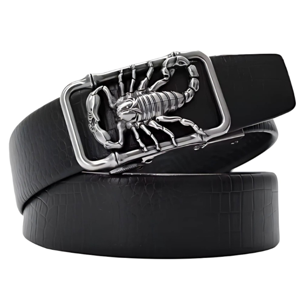 Men&rsquo;s Scorpion 3D Automatic Buckle and Faux Leather Belt
