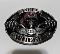 Hell On Wheels Skeleton Belt Buckle