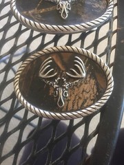 Pair Nocona Western Belt Buckle Longhorn Steer Head Skull Silver And Camo.