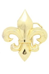 New Men Women Gold Metal Belt Buckle French Fleur De Lis Lily Flower Collection