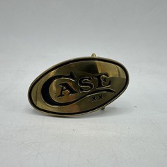 Vintage Case XX Brass Belt Buckle Baron Pocket Knife Oval