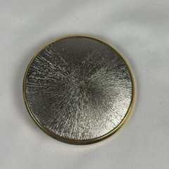 Vintage Style Sunburst Belt Buckle Round Silver Tone Etched Design