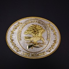 Vintage North American Hunting Club Life Member Gold/Silver Belt Buckle Eagle 4&Prime;
