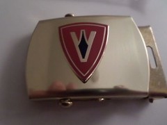 U.S MILITARY 5th MARINE CORPS SOLID BRASS BELT BUCKLE MADE IN THE U.S.A