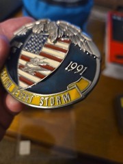 Operation Desert Storm Jan 16 1991 Metal Belt Buckle Eagle Jets American Flag