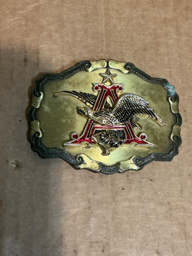 Used Iconic Anheuser Busch Flying Eagle Logo Belt Buckle. Raintree Buckles