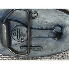 Vintage 1975 Al Dez Denver Deer Belt Buckle Bronze Tone Oval Wildlife Western