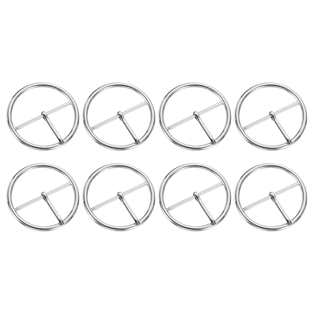 8Pcs Belt Buckle, 1.77&Prime; Single Prong Round Centre Bar Buckles, Silver