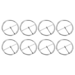 8Pcs Belt Buckle, 1.77&Prime; Single Prong Round Centre Bar Buckles, Silver