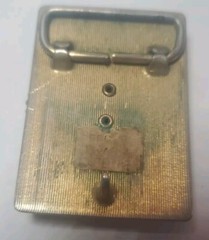 vintage BELT BUCKLE Siver/black/gold Tone Multicolor Center stone 1 Prong Missin