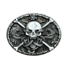 Skull Scalp Buckle Men&rsquo;s Western Cowboy Motorcycle Riding