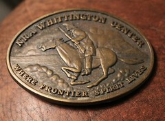 Vintage NRA Whittington Center Belt Buckle WHERE FRONTIER SPIRIT LIVES, Cowboy