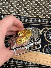 Western Buckle Gold Black Silver Guns 2nd Amend Cowboy 2 »Buckle Hebilla Vaquero