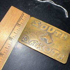 Champion Belt Buckle SOUTH DAKOTA Cast Brass w Horse Head