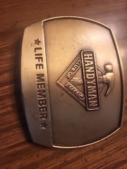 Handyman Club Of America Life Member Tool Shop Carpenter 1996 Belt Buckle BRASS