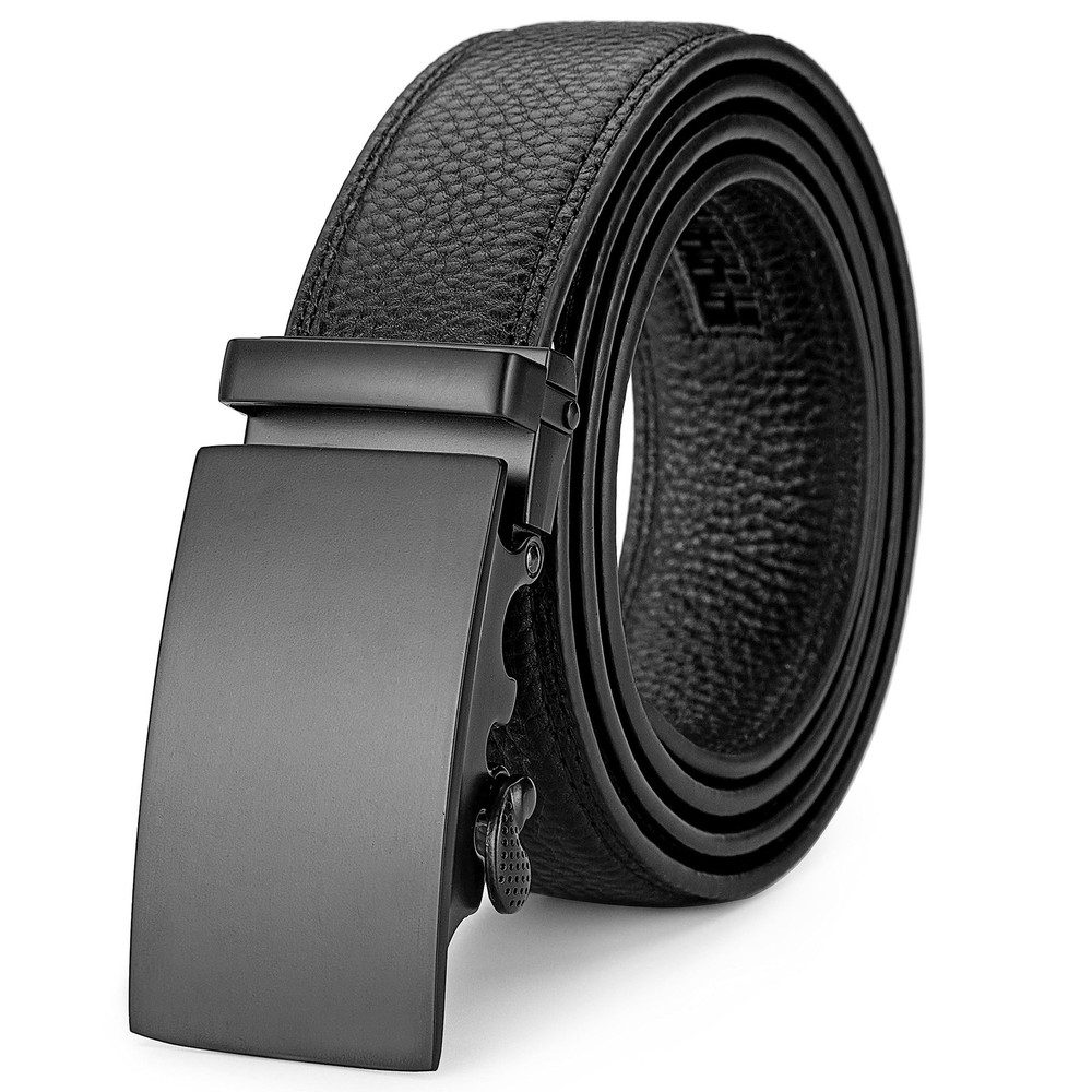 EVIRON Men&rsquo;s Leather Belt made of Top 36&Prime;-42&Prime; Waist Adjustable, Black Style 1